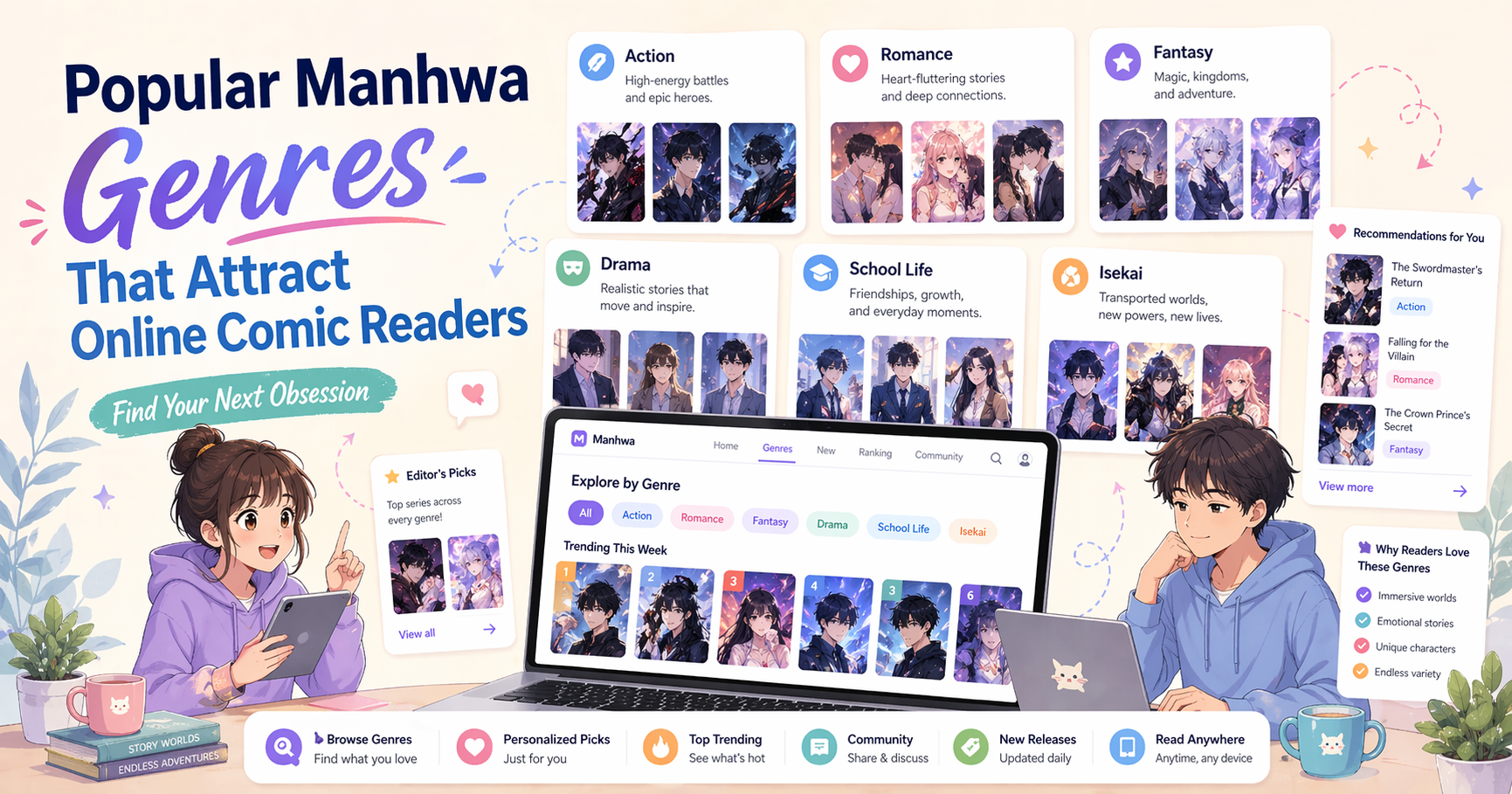 Popular Manhwa Genres That Attract Online Comic Readers
